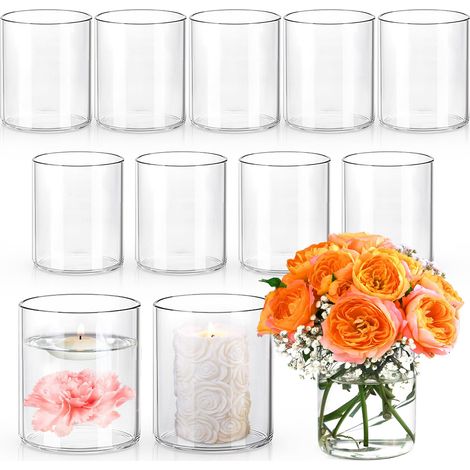 Vases cylindriques en verre de 4 pouces pour centres de table, petits (1/5)
