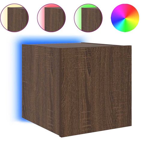 Maison Exclusive - TV-Wandschrank mit LED-Leuchten Braun Eichen-O (1/5)