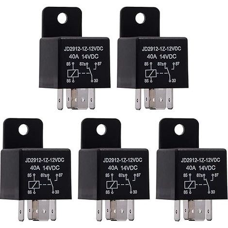 5pcs 12V 40A 5 broches SPDT relais, modèle: jd2912 - 1Z - 12VDC 40A 14vdc, contacteur relais alimentation de commutation, commutateur de voiture, relais de voiture (1/5)