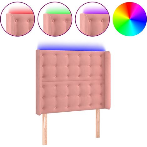 Maison Exclusive - Cabecero con LED de terciopelo rosa 93x16x118/ (1/5)