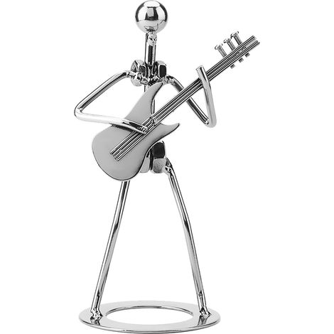 Figurine Décorative Guitariste en Métal - Cadeau pour Musicien - Ornement Collection (1/5)