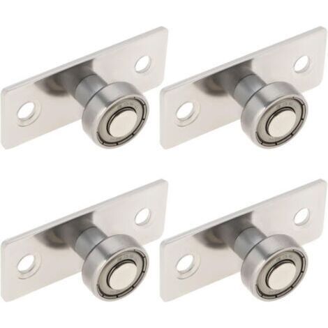 4pcs Guide de Sol de Porte Coulissante Métallique Avec Poulie à Roulement à Billes