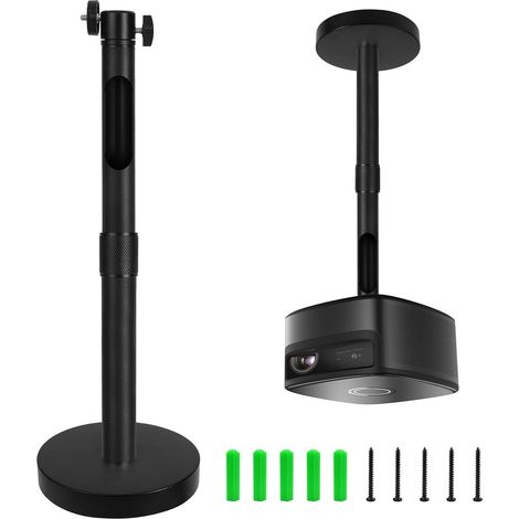 Support de Plafond Videoprojecteur, Support Vidéoprojecteur, Hauteur Réglable, Support de Projecteur Plafond, Rotation à 90° 360°, Support de Plafond Universel pour Vidéo-Projecteur Vis 1/4 de Pouce (1/5)