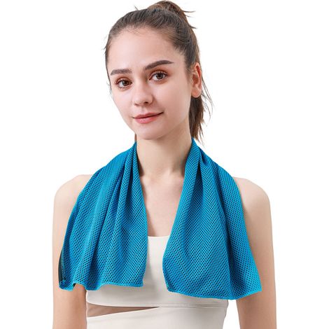 30 x 90 cm Sport-Kühlhandtuch – Schnelltrocknendes Kühlhandtuch für Laufen, Fitness und Outdoor-Aktivitäten – Sommeraccessoire, Himmelblau-x