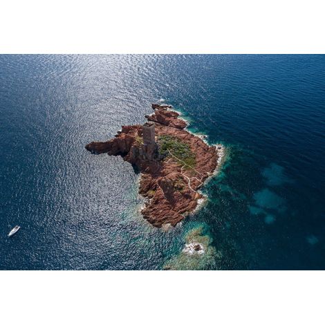 Tableau sur toile île de Saint-Raphaël 30x45 cm - Impression sur Toile Murale Décorative - Image imprimée en HD sur Toile - Toile sur Châssis en Bois FSC - Fabriqué en France (1/4)