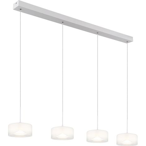 Hängelampe Pendelleuchte Esstischlampe weiß Glas Wohnzimmerlampe LED H 150 cm