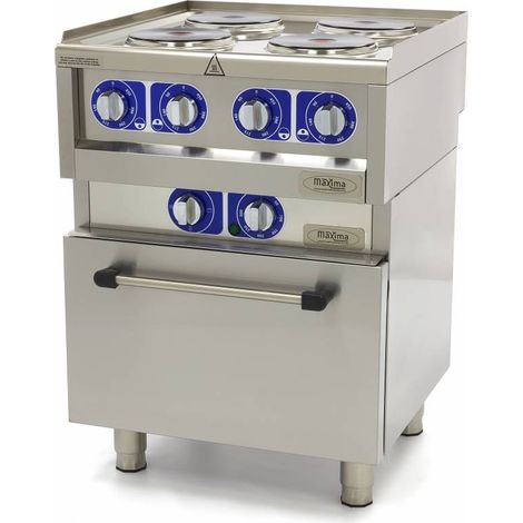 Cuisinière professionnelle - 4 brûleurs - Électrique - Maxima