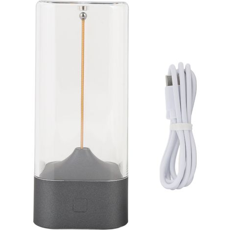 Lumière à Filament Magnétique Lampe de Bureau LED Moderne Minimaliste Contrôle Tactile Dimmable Table de Chevet Rechargeable Gris