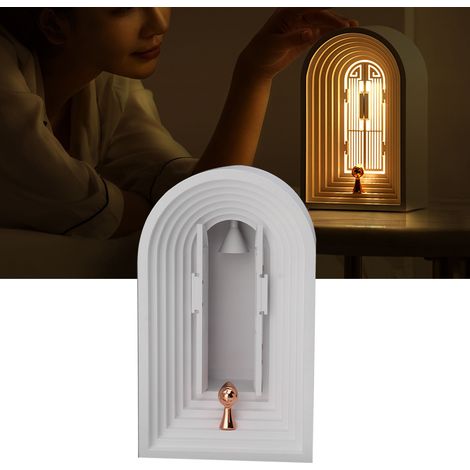 Dekorative Nachttischlampe im nordischen Stil fürs Schlafzimmer, Stimmungsleuchte, Geschenkidee, wiederaufladbare weiße Nachttischlampe, die die Augen schont (1/5)