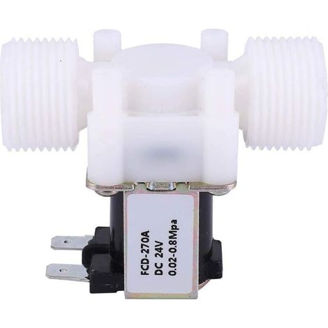 Électrovanne Électrique Unidirectionnelle en Plastique G3/4 NC Vanne Électromagnétique à Filetage Mâle d'Entrée d'Eau Normalement Fermée(DC24V) (1/4)