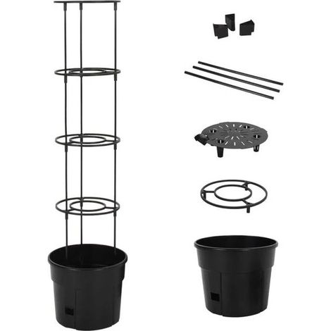 Pot De Plantation - Tomates - Polypropylène - Diamètre 29,5 Cm Hauteur 115 Cm - Anthracite - 1 Pièce (1/5)
