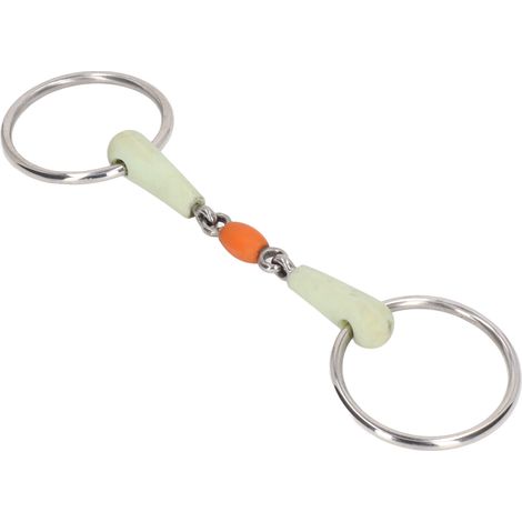 Mors en acier inoxydable pour cheval, mors à anneaux libres, mors à anses en forme d'œuf pour l'entraînement en extérieur (1/5)