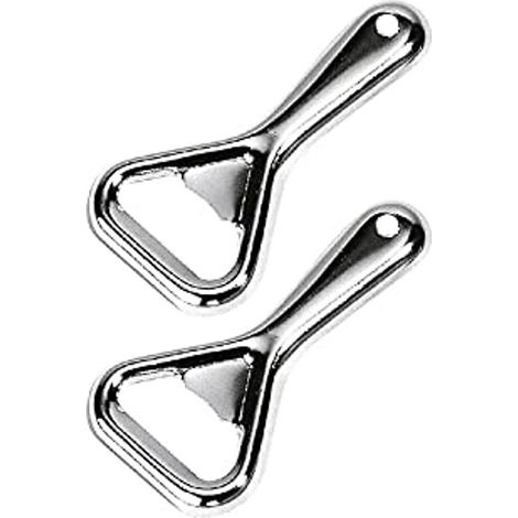 Apribottiglie in metallo - 2 pezzi - Acciaio - Argento - Compatto e resistente (1/5)