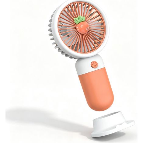 Mini ventilateur portable rechargeable – Ventilateur de bureau avec 3 vitesses – Design fruit mignon pour été – Ventilateur compact pour chambre, dortoir et bureau