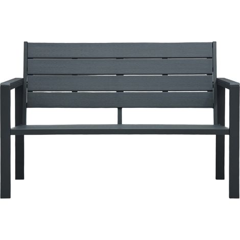 Banc de jardin Banc extérieur Banquette de jardin 120 cm PEHD Gris Aspect de bois (1/5)