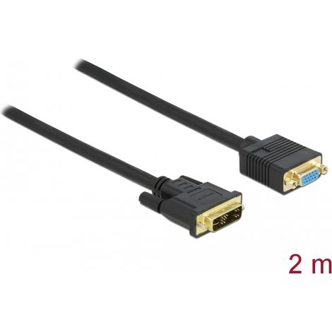 Delock Cable DVI 12+5 macho a VGA hembra 2 m
