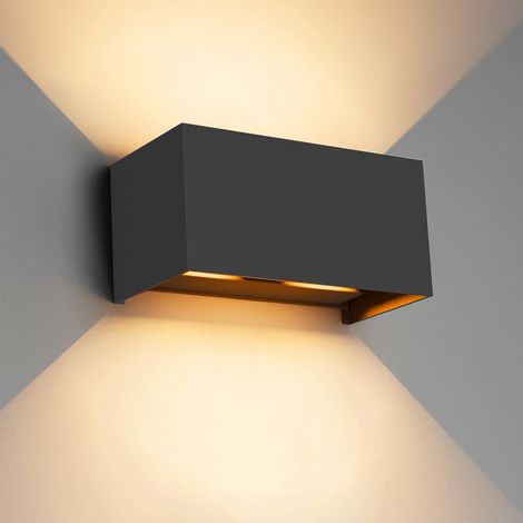 24W Indoor/Outdoor Wall Light Adjustable Beam LED Wall Light IP65 Waterproof 3000K Warm White Wall Lights Black (1/5)