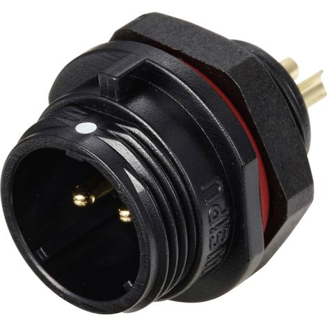 Connecteur pour montage en facade embase mâle 2 pôles 13 A 250 V/AC IP68 Weipu SP1312 / P 2 (1/2)
