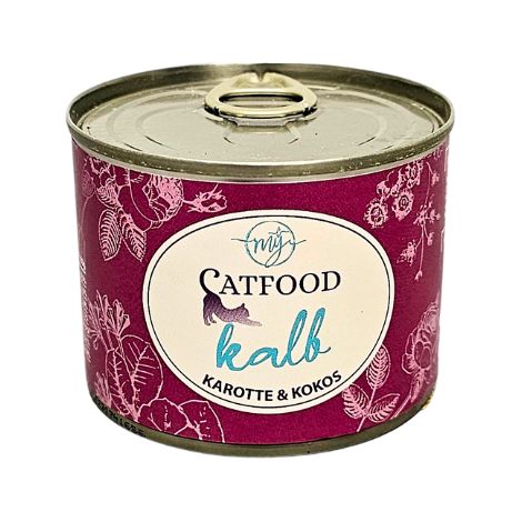 Kalbfleisch mit Hähnchen und Karotten Katzenfutter Stärkung des Immunsystems My Catfood 200g (1/2)
