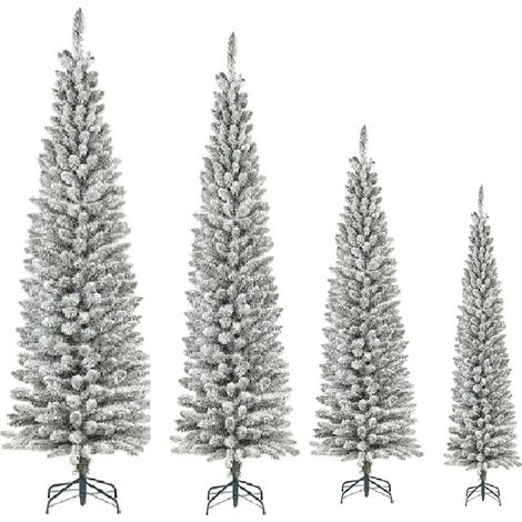 Albero di Natale Bianco Innevato Salvaspazio con Apertura a Ombrello – 120 cm, 150 cm, 180 cm, 210 cm folto e stretto slim - MISURA: CM 150