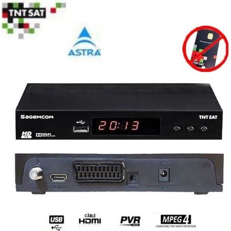 SAGEM DS81HD DÉCODEUR SATELLITE TNTSAT HD (ASTRA 19.2°) (VENDU SANS CARTE)