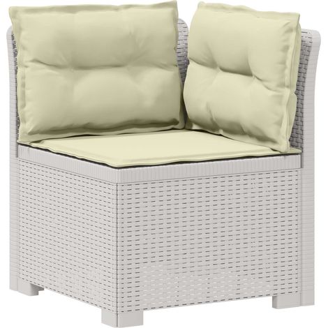 Maison Exclusive - 1-Sitzer Garten-Sofa mit Kissen Rattan-Look PP (1/5)