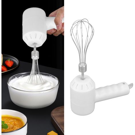 [Kabelloser Schneebesen] [Weißes Modell] [2 Rührstäbe, 1200-mAh-Akku, USB-aufladbar] [Leichter Mixer für Küche, Milchaufschäumer, Batterien, Suppen] (1/5)