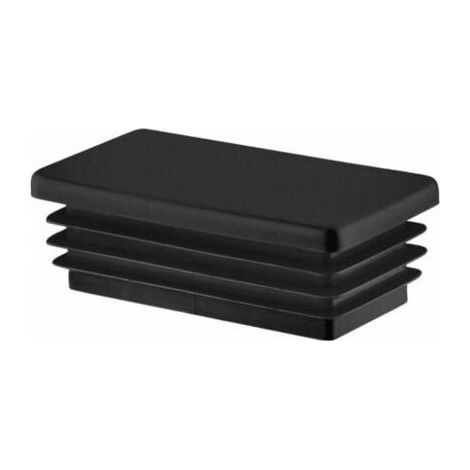6 pcs bouchon pour Tube rectangulaire Capuchon 60x30 mm Noir,Plastique Embout Bouchons d'obturation (1/4)