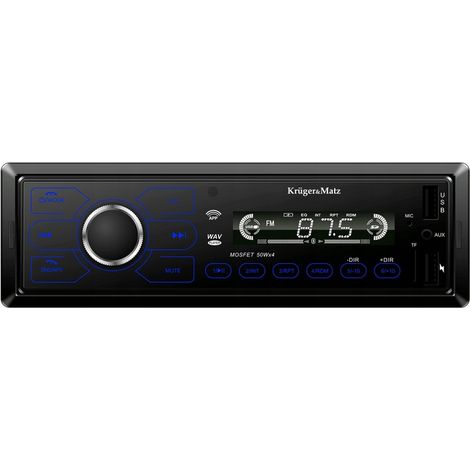 Autorradio Kruger&Matz 1 DIN con Bluetooth, entrada USB, entrada AUX y ranura para tarjeta microSD de 3,5 mm. (1/2)