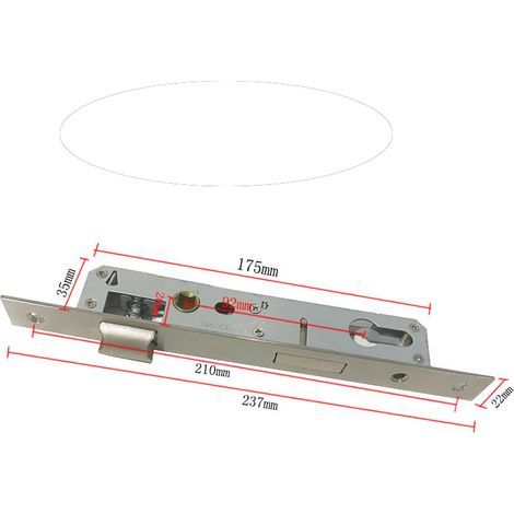 Serrure monopoint encastrée 92mm en acier inoxydable – Plaque frontale étroite – Loquet réversible pour installation gauche/droite – Pour portails de jardin