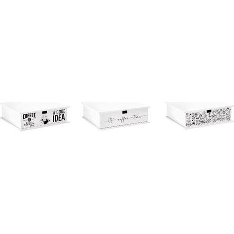 1 Pezzo Cassetto Portacialde Portacapsule Caffè Bianco 3 Decori (1/2)
