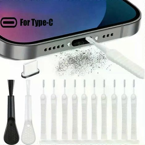 13-teiliges Staubschutz-Set für Handylautsprecher, geeignet für USB-C-Ladeanschlüsse von Xiaomi und Samsung (Typ C). (1/4)