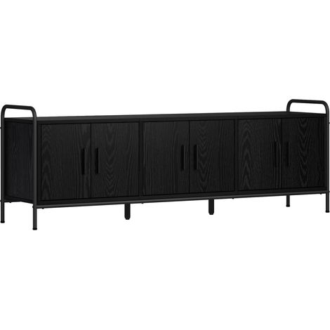 TV Cabinet 146 x 33 x 50 cm Black Oak Engineered Wood vidaXL (1/5)