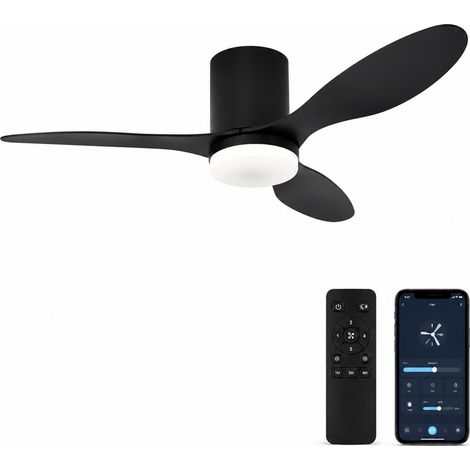 132 cm LED-Deckenventilator – Leiser Gleichstrommotor – 6 Geschwindigkeitsstufen – Dimmbare 3-Farben-Beleuchtung – Inklusive Fernbedienung – Sommer-/Winterbetrieb
