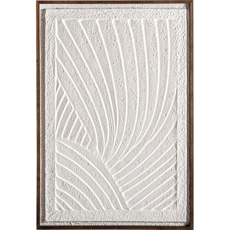 Déco murale chic en papier maché blanc - Blanc crème avec texture en relief (1/4)