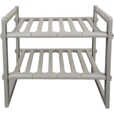 Étagère de Rangement sous Évier - Acier Inoxydable et Plastique PP - Rack Extensible Organisateur - Étagère Extensible de Rangement