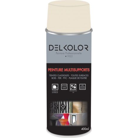 Delkolor Peinture en Aérosol - Couleurs RAL - 400ml Couleur: RAL 9001 BLANC CREME (1/2)