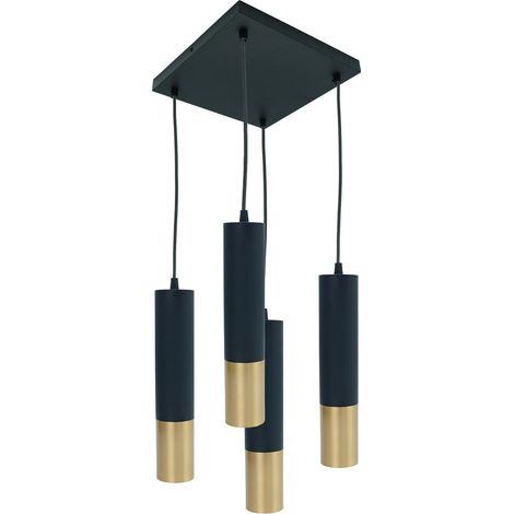 Lampada a sospensione IdeaLED Circus nero oro 4xGU10