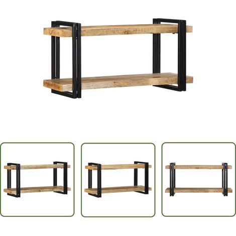 vidaXL Étagère murale 90x33x45 cm bois de manguier massif brut (1/5)