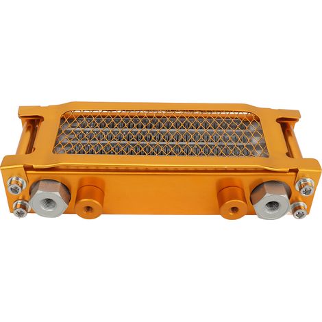 Kit refroidisseur d'huile moto 17 pièces en aluminium, radiateur 4 rangées, refroidissement moteur 125cc-140cc, remplacement pour Monkey, couleur or (1/5)