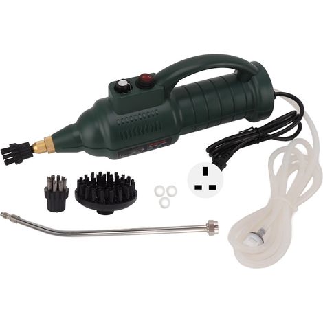 Nettoyeur Vapeur Portable 2500W Haute Pression avec 3 Brosses et 2 Buses, Fonctionnement Intelligent, Vert Militaire, Prise UK 220V (1/5)