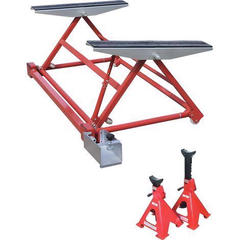 Mini Pont Elévateur Mobile Basculant pour Levage Auto 1500 kg + 1 paire de Chandelles 3T (1/4)