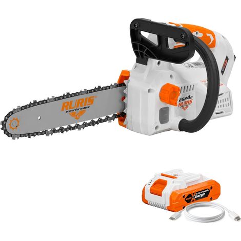 Tronçonneuse sans fil RURIS 2624e 20V 4Ah - Guide 30 cm - Vitesse de chaîne 7 m/s - Lubrification automatique - Avec batterie incluse (1/5)