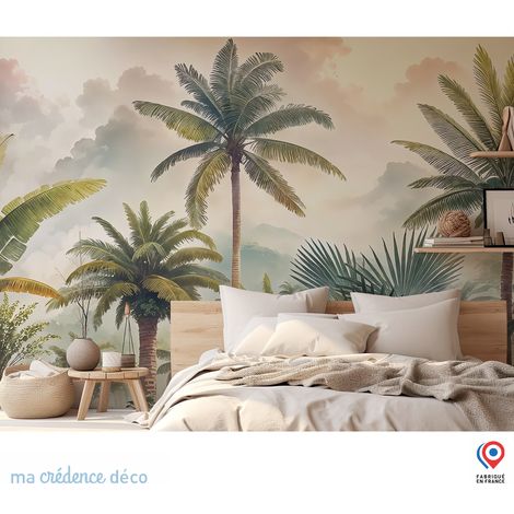 Papier peint : Palmiers colorés, Aquarelle - Intissé - 200 cm - 280 cm (1/5)