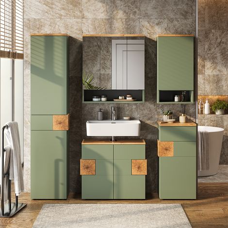 Meubles bain Eden, Vert/Artisan, 5 pièces, Vicco (1/5)