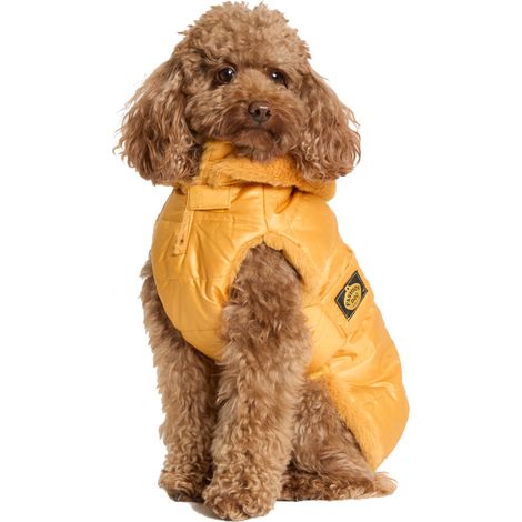 Fashion Dog Hunde-Steppmantel mit abnehmbarer Kapuze - Ocker-Gelb - 30 cm (1/5)