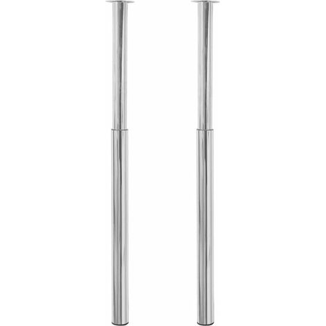 vidaXL Pieds de table télescopique 2 pcs Chrome 710 mm - 1100 mm (1/5)