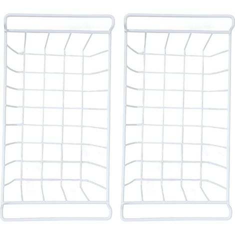 Set di 2 cestelli per frigorifero e congelatore, grandi contenitori in filo metallico per la casa, organizer per dispensa con manici, 47,5 x 24,5 x 20 cm / 18,7 x 9,6 x 7,9 pollici (1/5)