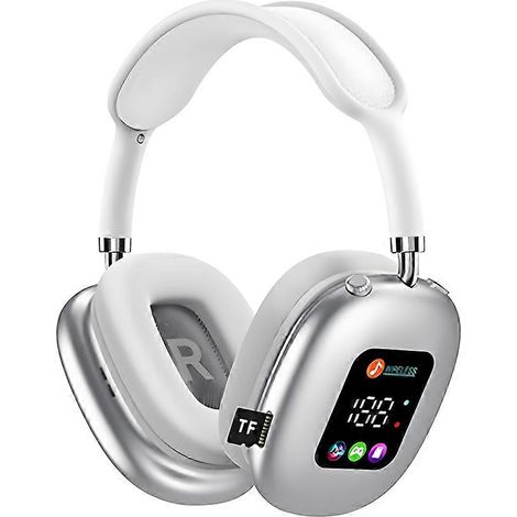 Sans Fil Bluetooth Headset avec RGB Numérique Affichage Écran Carte Reader Headset Écouteur Sports Gaming Casque Argent (1/5)