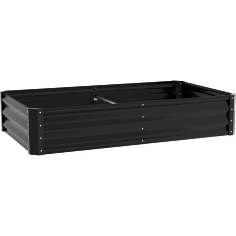 SWANEW Jardinieres Exterieur Surélevées, Pot de Fleur Exterieur pour les Fleurs, Herbes, Fruits, Légumes, Bac Jardiniere Balcon, Potager sur Pied, Acier Ultra Solide, 160 x 90 x 30 cm, Noir (1/5)